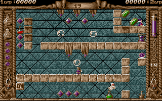 Spherical (Atari ST) screenshot: A later level, starting at the top