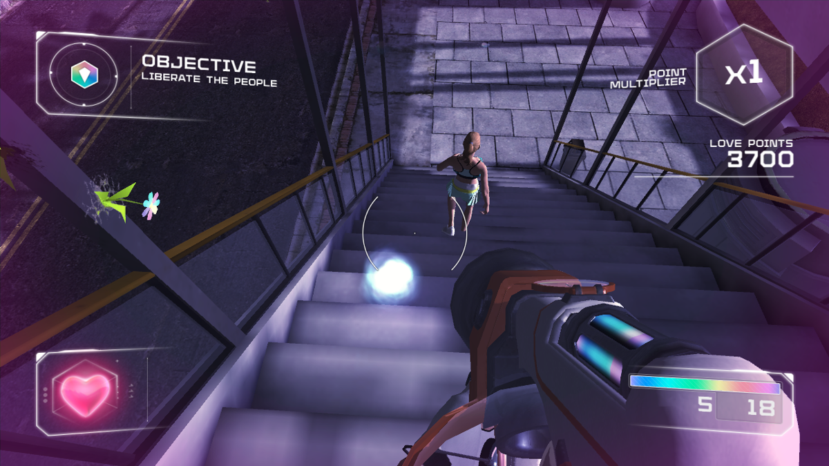First Person Lover (Windows) screenshot: Now, when they are liberated, they leave love powers.
