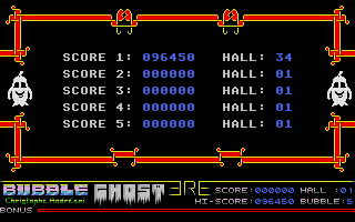 Bubble Ghost (Atari ST) screenshot: High scores