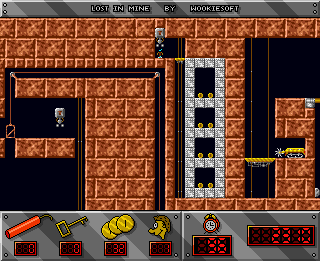 Lost in Mine (Amiga) screenshot: Teleport transport