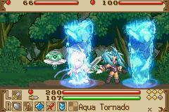 Summon Night: Swordcraft Story 2 (Game Boy Advance) screenshot: Your Guardian Beast can use magic to help you in battle