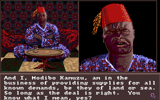 Return to Atlantis (Amiga) screenshot: More talk with Kamuzu.