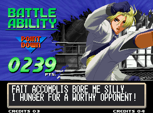 The King of Fighters 2000 (Neo Geo) screenshot: Victory screen.