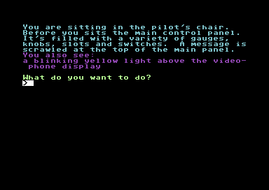 Sex Vixens From Space (Commodore 64) screenshot: Starting location