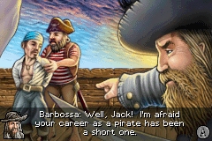 Pirates of the Caribbean: The Curse of the Black Pearl (Game Boy Advance) screenshot: Introduction.