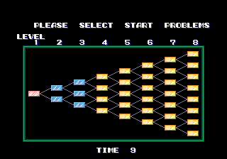 Puzznic (Arcade) screenshot: Level Select.