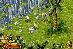 Pirates of the Caribbean: The Curse of the Black Pearl (Game Boy Advance) screenshot: Collect gold coins to earn rewards.