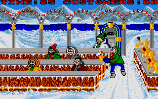 Eskimo Games (Atari ST) screenshot: Sending a few out