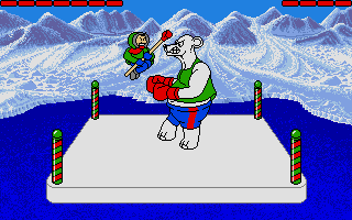 Eskimo Games (Atari ST) screenshot: Using a jump move