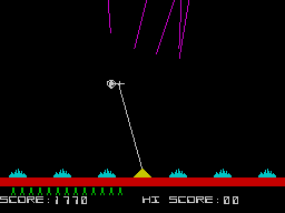 Repulsar (ZX Spectrum) screenshot: The first few shots to deal with
