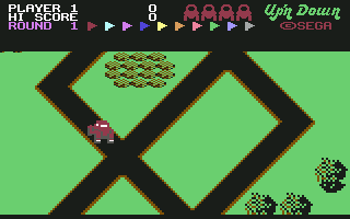 Up 'n Down (Commodore 64) screenshot: Starting out