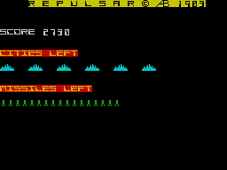 Repulsar (ZX Spectrum) screenshot: Screen completed