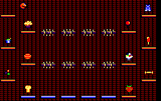 Bumpy's Arcade Fantasy (Amstrad CPC) screenshot: Watch out for the spiky platforms in the middle