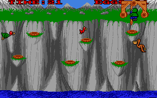 Eskimo Games (Atari ST) screenshot: Just used it to grab a bird