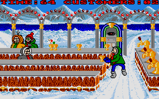 Eskimo Games (Atari ST) screenshot: Retrieving an unused base