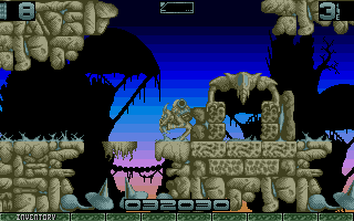 Ork (Atari ST) screenshot: World 4, where things get deadlier by an order of magnitude.