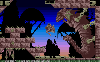 Ork (Atari ST) screenshot: Moments like this is why I love old Psygnosis games.