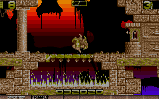 Ork (Atari ST) screenshot: World 3's level-end gate.
