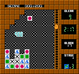 Plotting (NES) screenshot: Eliminating more blocks gives higher scores