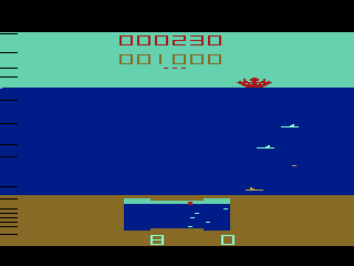 Deep Scan (Atari 2600) screenshot: I need to hit the bonus sub at the bottom.