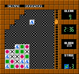 Plotting (NES) screenshot: Recieving a Taito block