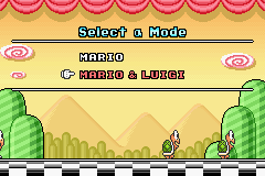 Super Mario Advance 4: Super Mario Bros. 3 (Game Boy Advance) screenshot: One or Two Mario Brothers?