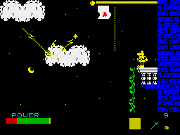 Sir Fred (ZX Spectrum) screenshot: Beware of lightning.