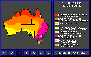 World Tour: Australia (Amiga) screenshot: Maps - Climate