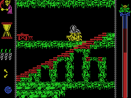 Vampire's Empire (MSX) screenshot: Out of the coffins come the baddies