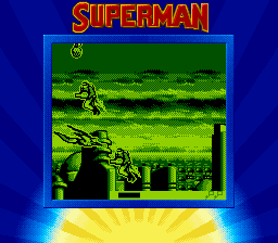 Superman (Game Boy) screenshot: Slipping between two guys with jet-packs