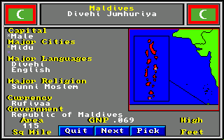 World Tour: Indian Sub-Continent (Amiga) screenshot: Tutorial