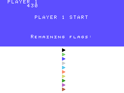 Up 'n Down (ColecoVision) screenshot: Flags remaining