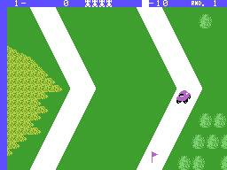 Up 'n Down (ColecoVision) screenshot: Driving along. I need that flag behind me.