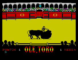 Olé, Toro (ZX Spectrum) screenshot: Well done