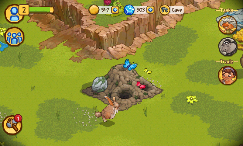 The Croods (Android) screenshot: Bunny home completed