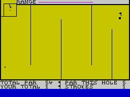 Crazy Golf (ZX Spectrum) screenshot: The first shot of the first level