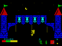 Sir Fred (ZX Spectrum) screenshot: Bell tower.