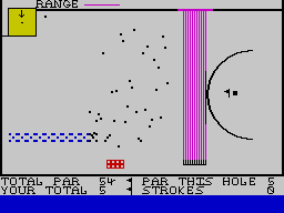 Crazy Golf (ZX Spectrum) screenshot: Make sure you remember which of these is the shot you played