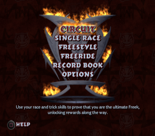 Freekstyle (PlayStation 2) screenshot: Menu screen.