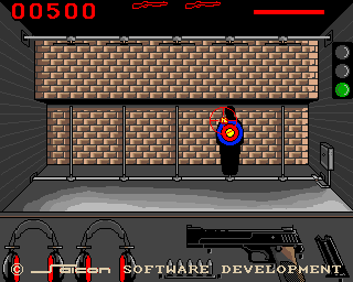 Take 'Em Out (Amiga) screenshot: Shooting gallery