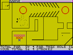Crazy Golf (ZX Spectrum) screenshot: In a difficult position