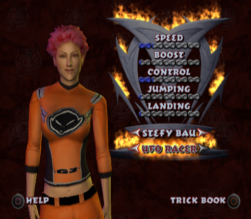 Freekstyle (PlayStation 2) screenshot: Rider selection.