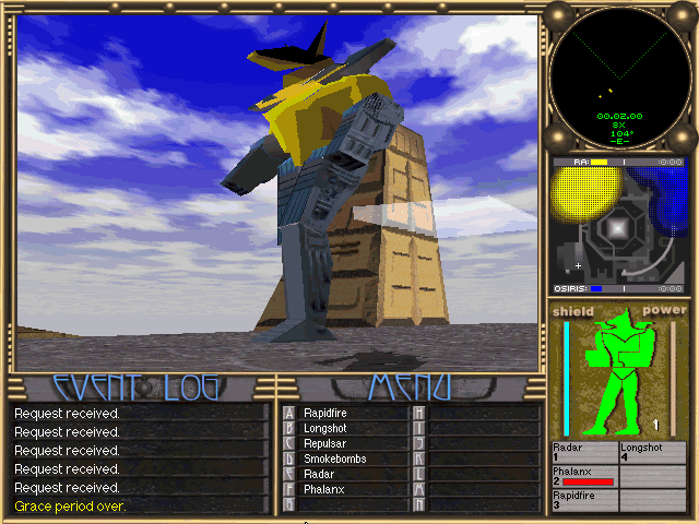 SCARAB (Windows) screenshot: Cinematic view of your chosen Warrior (here: Anubis)
