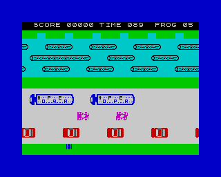 Road Frog (ZX Spectrum) screenshot: Starting the game.