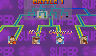 Super Street Fighter II (Sharp X68000) screenshot: Tournament matches