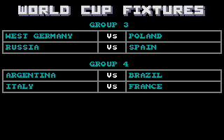 Footballer of the Year 2 (Atari ST) screenshot: A fictional World Cup setup
