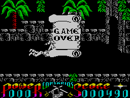 Corsarios (ZX Spectrum) screenshot: Game over