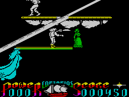 Corsarios (ZX Spectrum) screenshot: Moving up ledges