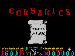 Corsarios (ZX Spectrum) screenshot: Title screen