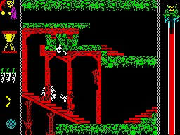 Vampire's Empire (ZX Spectrum) screenshot: Falling down the stairs